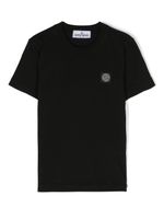 Stone Island Junior t-shirt en coton à patch logo - Noir