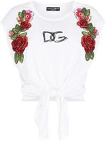 Dolce & Gabbana haut crop à fleurs - Blanc