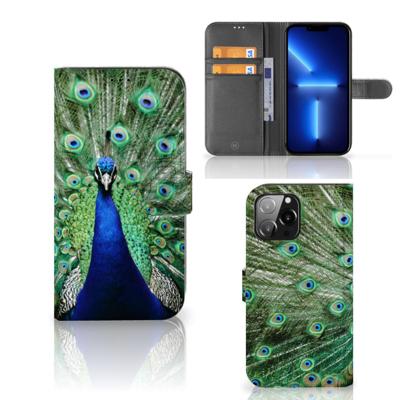 iPhone 13 Pro Max | Telefoonhoesje | Met pasjeshouder | Pauw