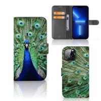 iPhone 13 Pro Max | Telefoonhoesje | Met pasjeshouder | Pauw