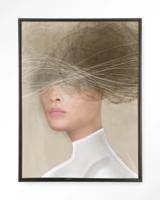 Urban Cotton Wandkleed 'Mood Cloud' 80 x 110cm in Floating Frame - black