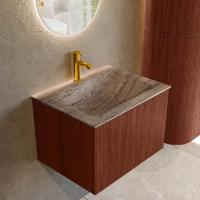 Badmeubel Mondiaz Kurve-Dlux | 60 cm | Meubelkleur Ruby | Wastafelkleur Oza | Solid surface | Wasbak midden spoelbak | 1 kraangat