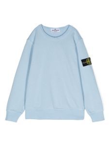 Stone Island Junior sweat en coton à patch logo - Bleu