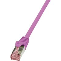 LogiLink CQ2029S RJ45 Netwerkkabel, patchkabel CAT 6 S/FTP 0.50 m Pink Vlambestendig, Snagless 1 stuk(s)