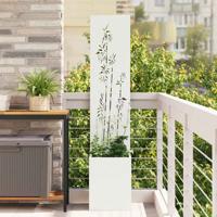 Tuinplant met Decoratief Paneel Wit 32 x 140 cm