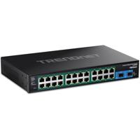 TRENDnet TI-RP262 Rackmount Switch, 26-poorts verharde industriële Gigabit PoE+