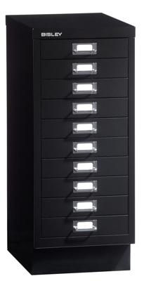 Bisley ladekast, ft 67 x 27,9 x 40,8 (h x b x d), 10 laden, zwart