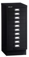 Bisley ladekast, ft 67 x 27,9 x 40,8 (h x b x d), 10 laden, zwart