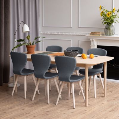 Bendt Eettafel 'Ove' Eiken Whitewash, 210 x 100cm