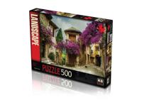 Flowered Village House Puzzel 500 Stukjes Flowered Village House Puzzel 500 Stukjes