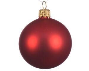 6 Glazen kerstballen mat 8 cm kerstrood - Decoris