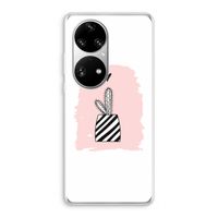 Zwart-wit cactus: Huawei P50 Pro Transparant Hoesje