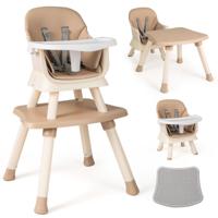 6-in-1 Babyhoogstoel Hoogstoel & Eetstoel & Leerstoel Babystoel Combihoogstoel Koffie