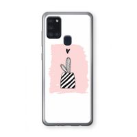 Zwart-wit cactus: Samsung Galaxy A21s Transparant Hoesje