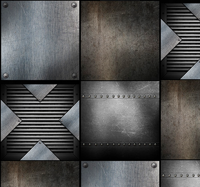 Industrieel modern behang woonkamer