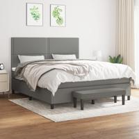 Boxspring met matras stof donkergrijs 160x200 cm
