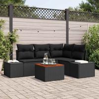 Tuinbankenset met opslag 5 pcs Zwart poly rattan