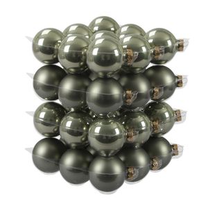 72x Graniet groene glazen kerstballen 6 cm mat/glans