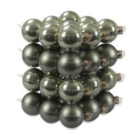 72x Graniet groene glazen kerstballen 6 cm mat/glans - thumbnail