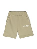 Balmain Kids short en coton à logo brodé - Vert