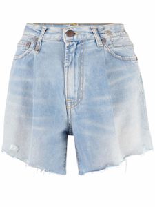 R13 short en jean à bords francs - Bleu