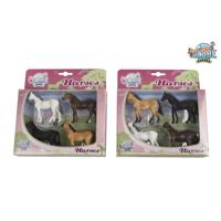 Kids Globe paarden, 4st. 1:32