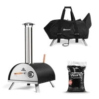 Burnhard Pizzaoven Outdoor NERO incl. transportdeksel en 10 kg pellets