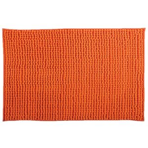 MSV Badkamerkleed/badmat tapijtje voor op de vloer - oranje - 50 x 80 cm - Microvezel - Badmatjes