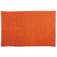 MSV Badkamerkleed/badmat tapijtje voor op de vloer - oranje - 50 x 80 cm - Microvezel - Badmatjes - thumbnail