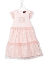 Aigner Kids robe en tulle à logo - Rose - thumbnail