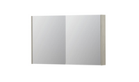 INK SPK2 spiegelkast met 2 dubbelzijdige spiegeldeuren, 4 verstelbare glazen planchetten, stopcontact en schakelaar 120 x 14 x 73 cm, krijt wit