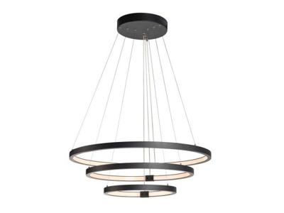 SLV Led hanglampOne Triple 3-rings Ø 80cm dimbaar zwart - 1002913
