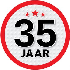 35 jaar luxe versiering sticker rond