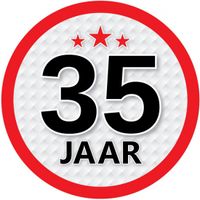 35 jaar luxe versiering sticker rond