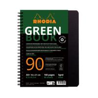 Notbk rhodia greenbook a5 lijn 6-g 180 pag zwart