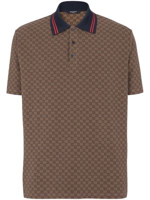Balmain Poloshirt met monogram - Bruin