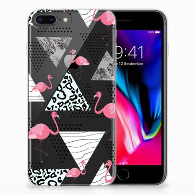Apple iPhone 7 Plus | 8 Plus | TPU Hoesje | Flamingo Triangle