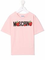 Moschino Kids t-shirt à logo brodé - Rose