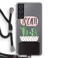 I love cacti: Samsung Galaxy S21 FE Transparant Hoesje met koord