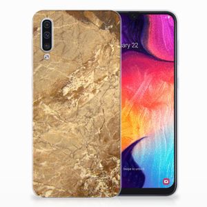 Samsung Galaxy A50 TPU Siliconen Hoesje Marmer Creme