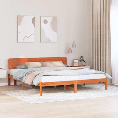 Bedframe Wasbruin 180 x 200 cm Massief grenenhout