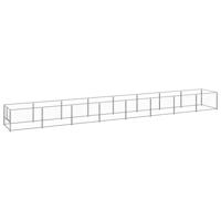 Hondenkennel 8 m² staal zilverkleurig