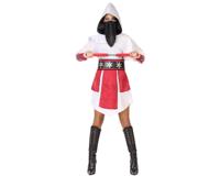 Samurai Ninja Outfit Dames Wit/Rood