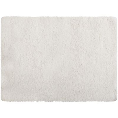 Badkamerkleedje/badmat tapijt - voor op de vloer - wit - 50 x 70 cm - langharig