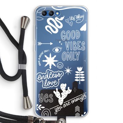 Good vibes: Honor 10 Transparant Hoesje met koord