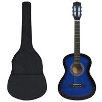 VidaXL 8-delige gitaarset klassiek beginner 3/4 36" blauw