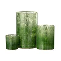 J-Line windlicht Strepen - glas - groen - large