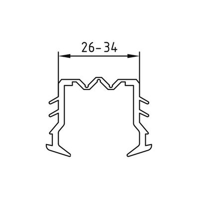 DUCO Droogbeglazingsrubber Glasgoot 26-34mm H15 P4004 Zwart (Per meter)