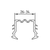DUCO Droogbeglazingsrubber Glasgoot 26-34mm H15 P4004 Zwart (Per meter)