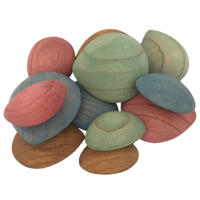 Papoose Toys Earth Wood Pebbles/12pc - thumbnail